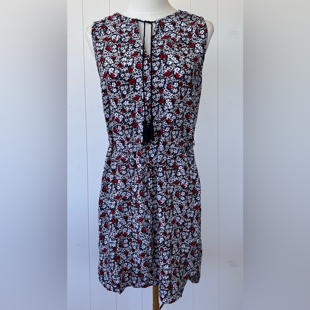 beachlunchlounge Brand by Anthro‎ Sleeveless Split Neck Belted Dress Size Small